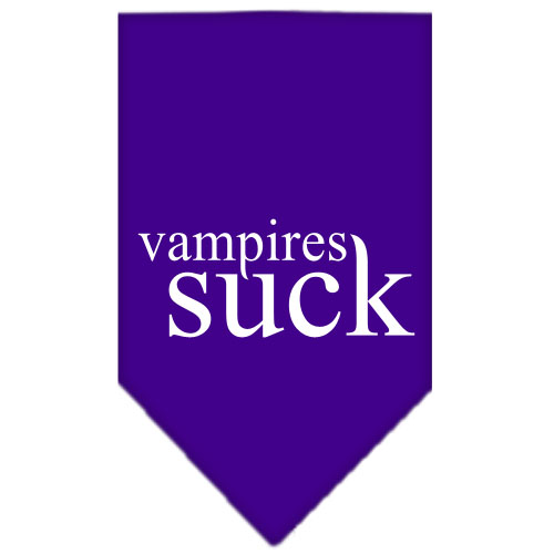 Vampires Suck Screen Print Bandana Purple Large